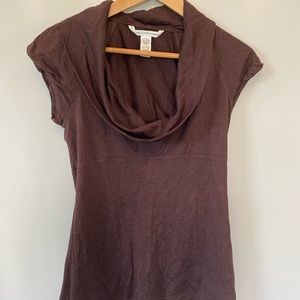 Diane Von Furstenberg Brown Cowl Neck Top